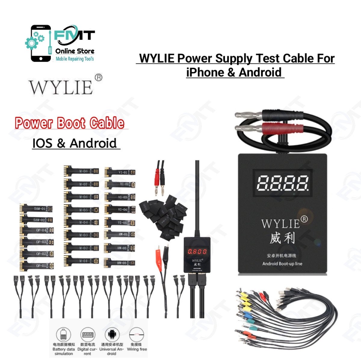 Universal WYLIE iPhone & Android Power Supply Test Cable