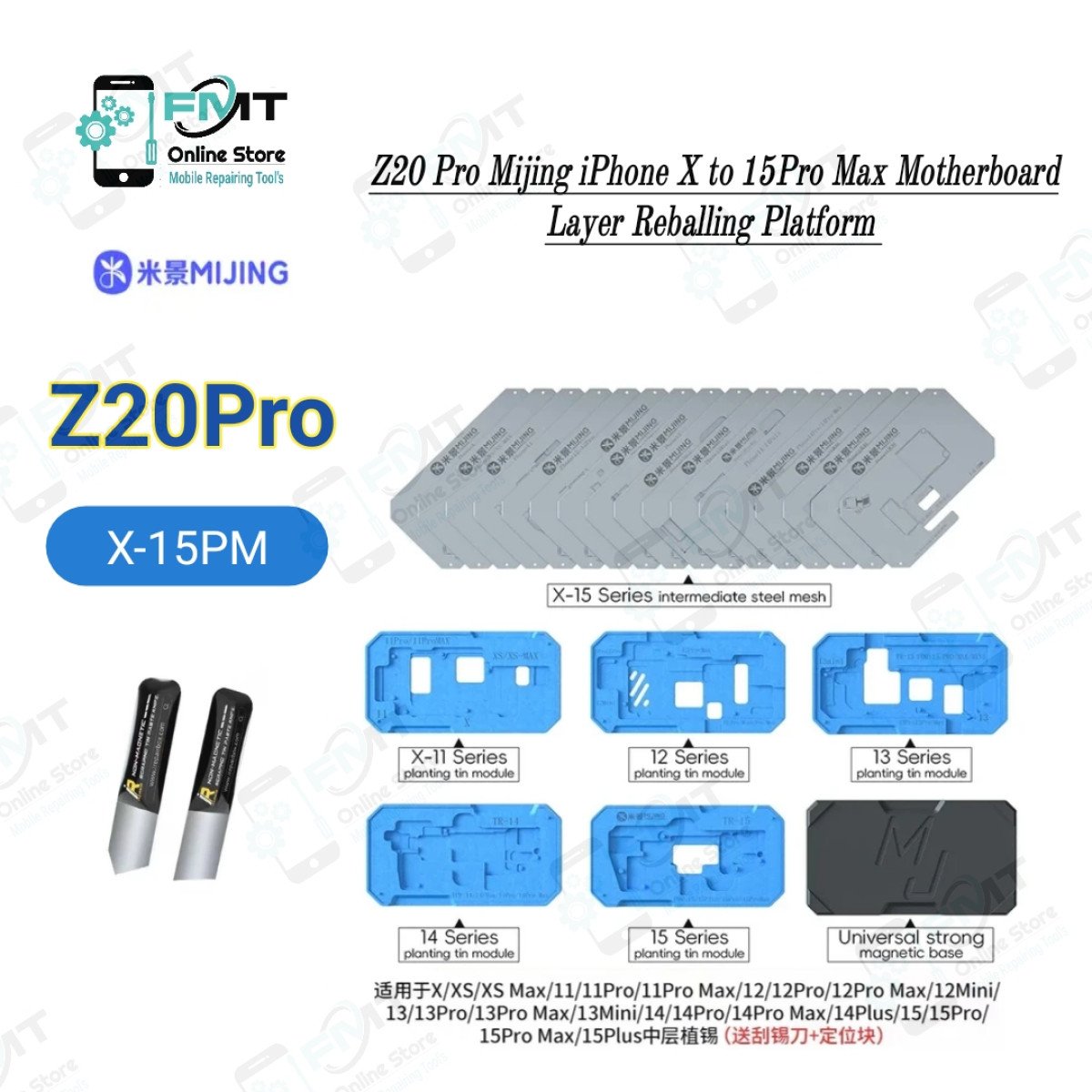 Z20 Pro Mijing iPhone X to 15 Pro Max Middle Layer Motherboard Reballing Soldering Platform