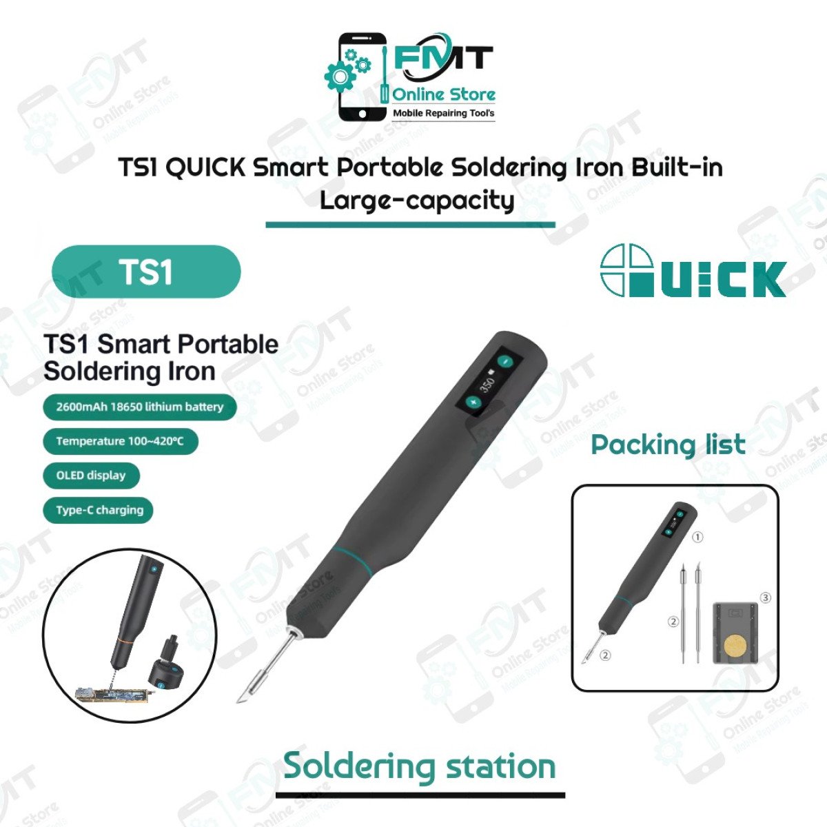 TS1 Quick Smart Portable Soldering Station Built-in Battery