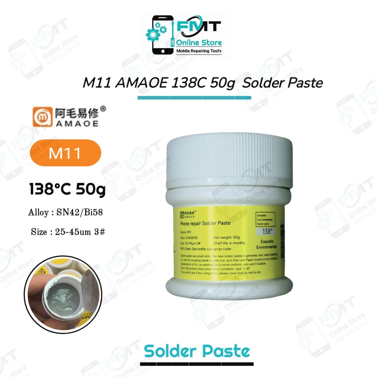 M11 AMAOE 138C 50g Reballing Solder Paste