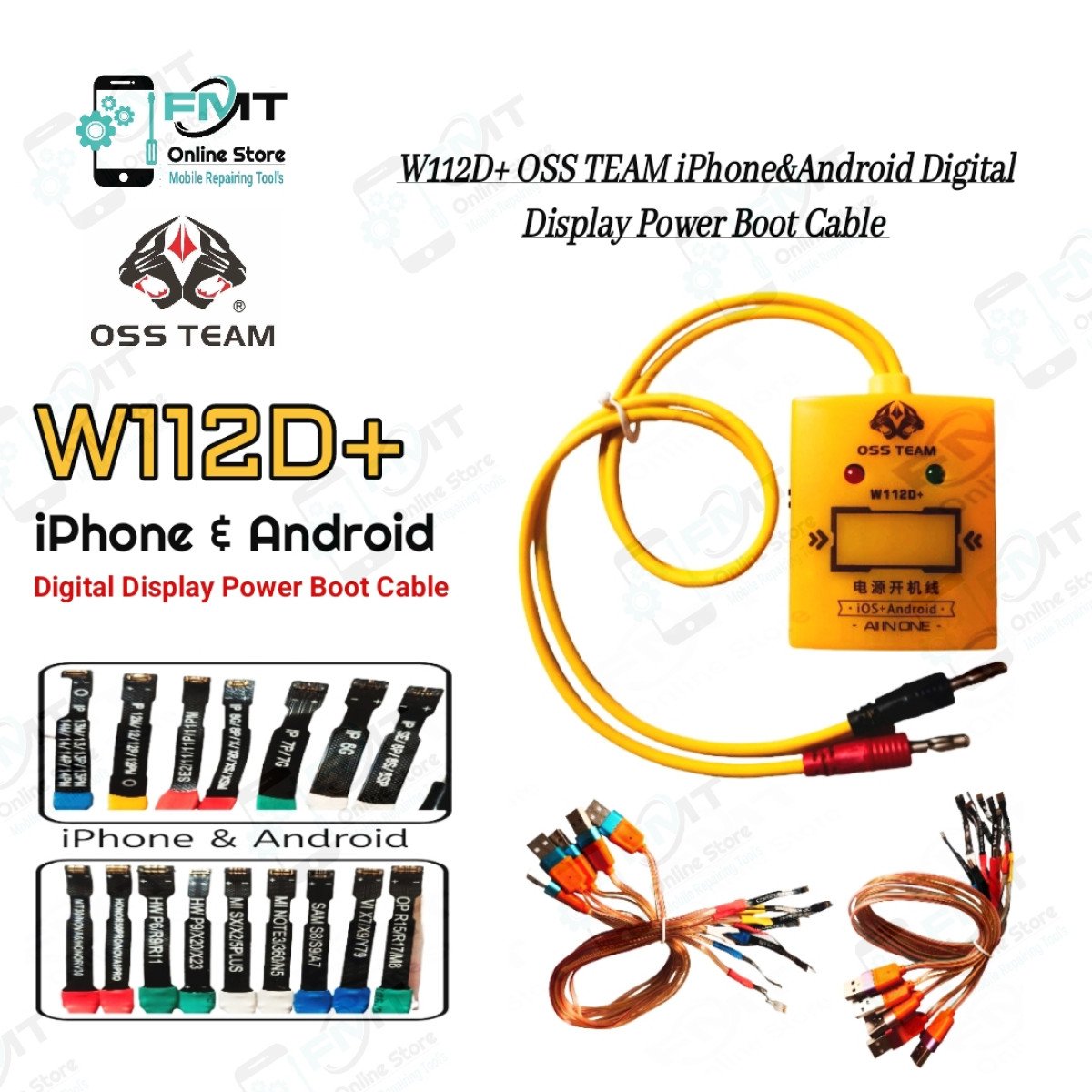 W112D+OSS Team iPhone & Android Digital Display Power Boot Cable