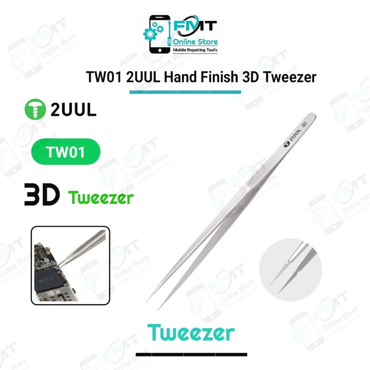 TW01 2UUL 3D Hand Polished Tweezer