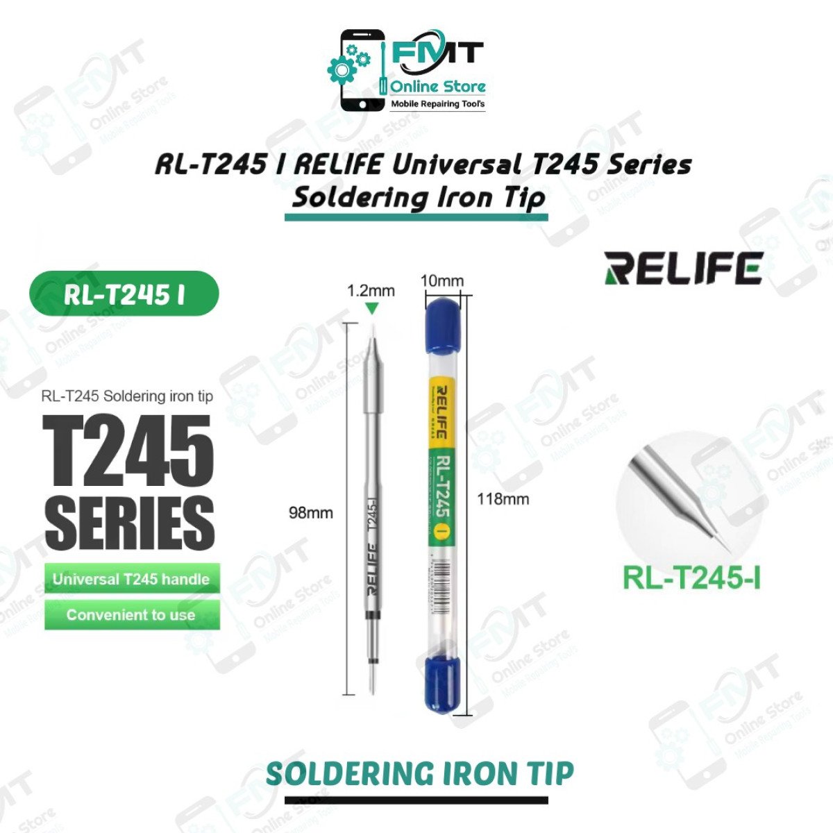 RL-T245 I RELIFE Universal T245 Series Soldering Iron Tips (Straight )