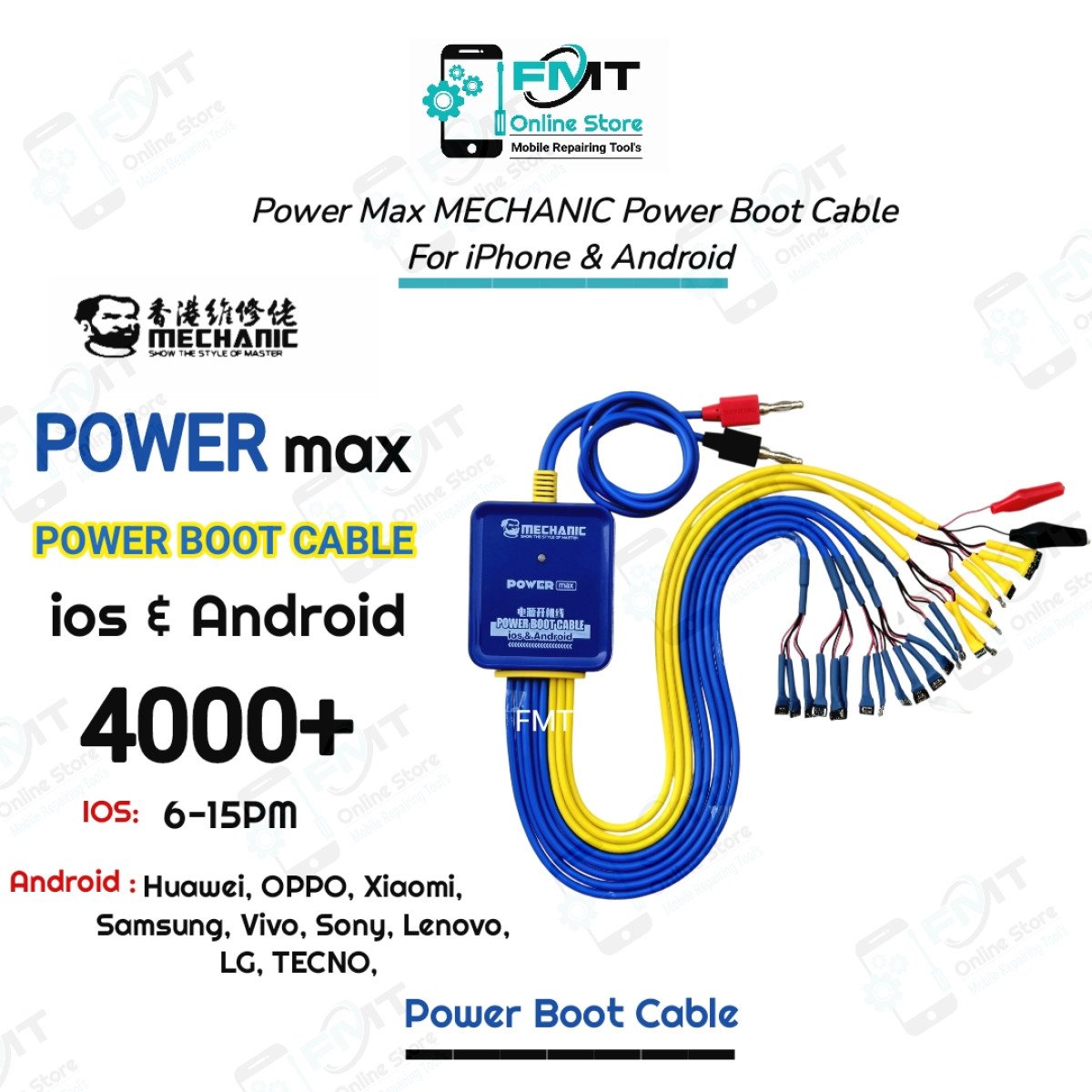Power Max MECHANIC Power Boot Cable For iPhone & Android