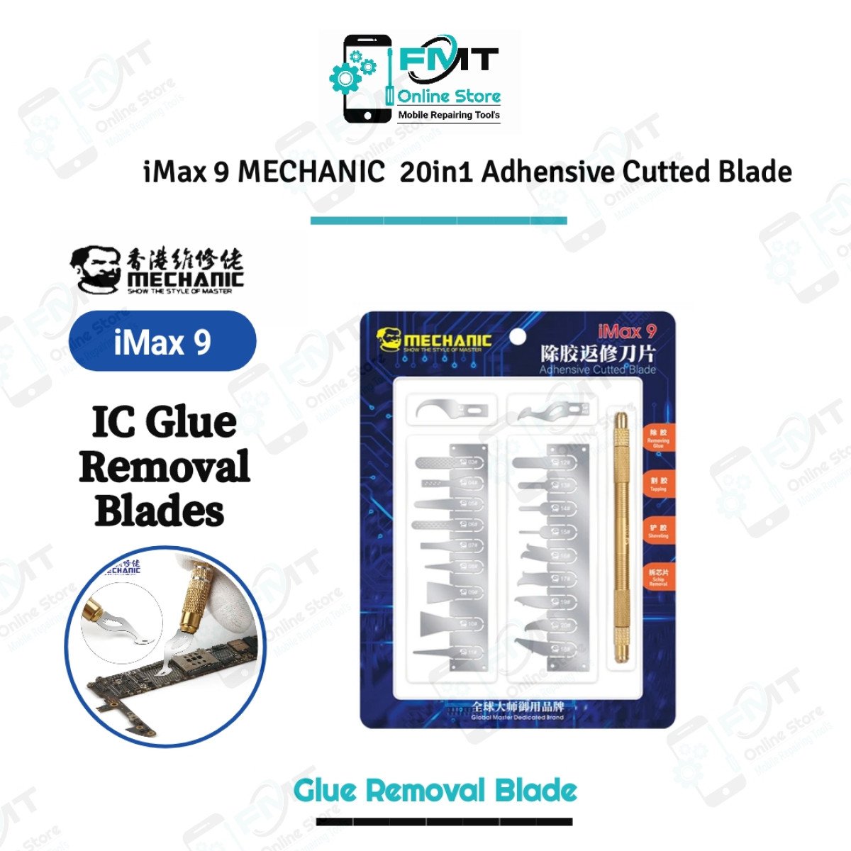 iMax9 MECHANIC 20in1 Adhensive Cutted Blade