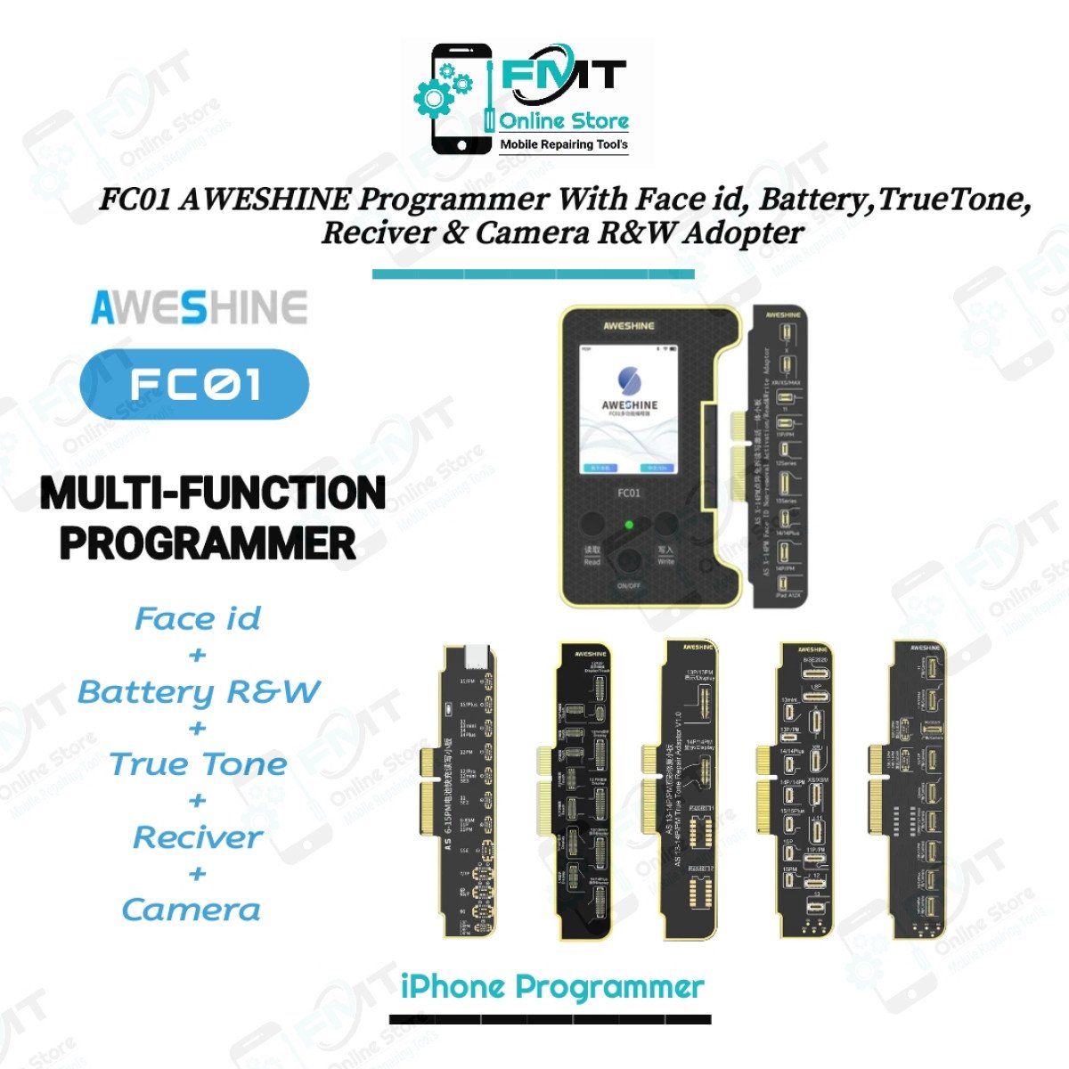 FC01 AWESHINE Programmer With Face id, Battery,TrueTone, Reciver & Camera R&W Adopter