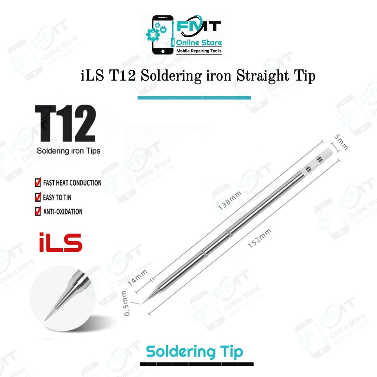 iLS T12 Soldering Straight Tip