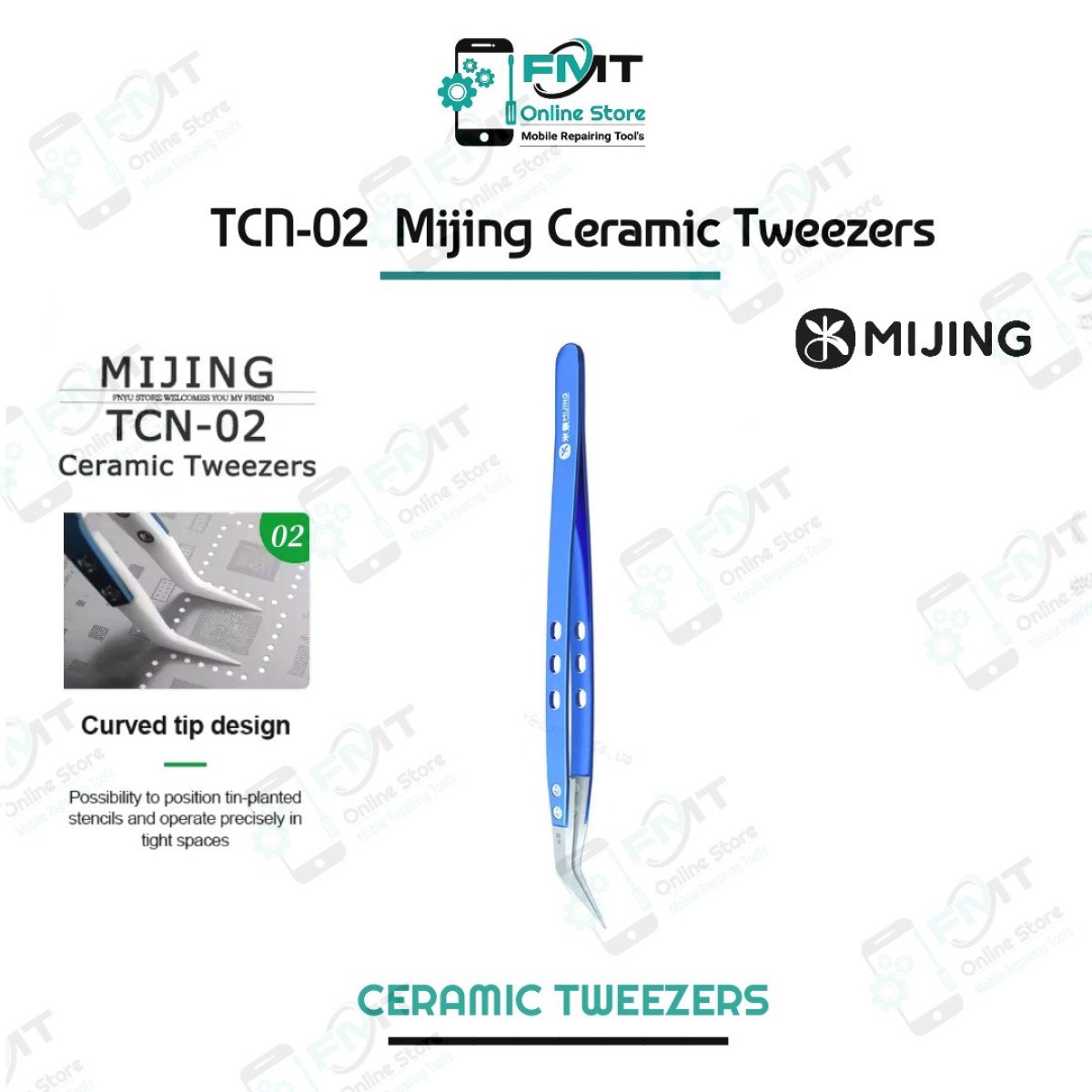 TCN-02 Mijing Bent Ceramic Tweezers