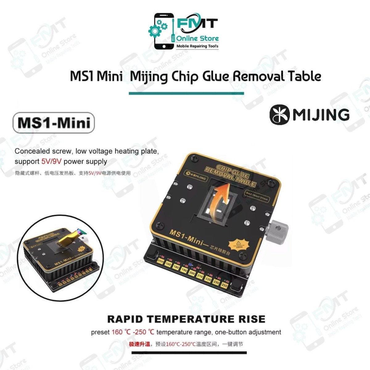 MS1 Mini Mijing Chip Glue Removal Heating Table