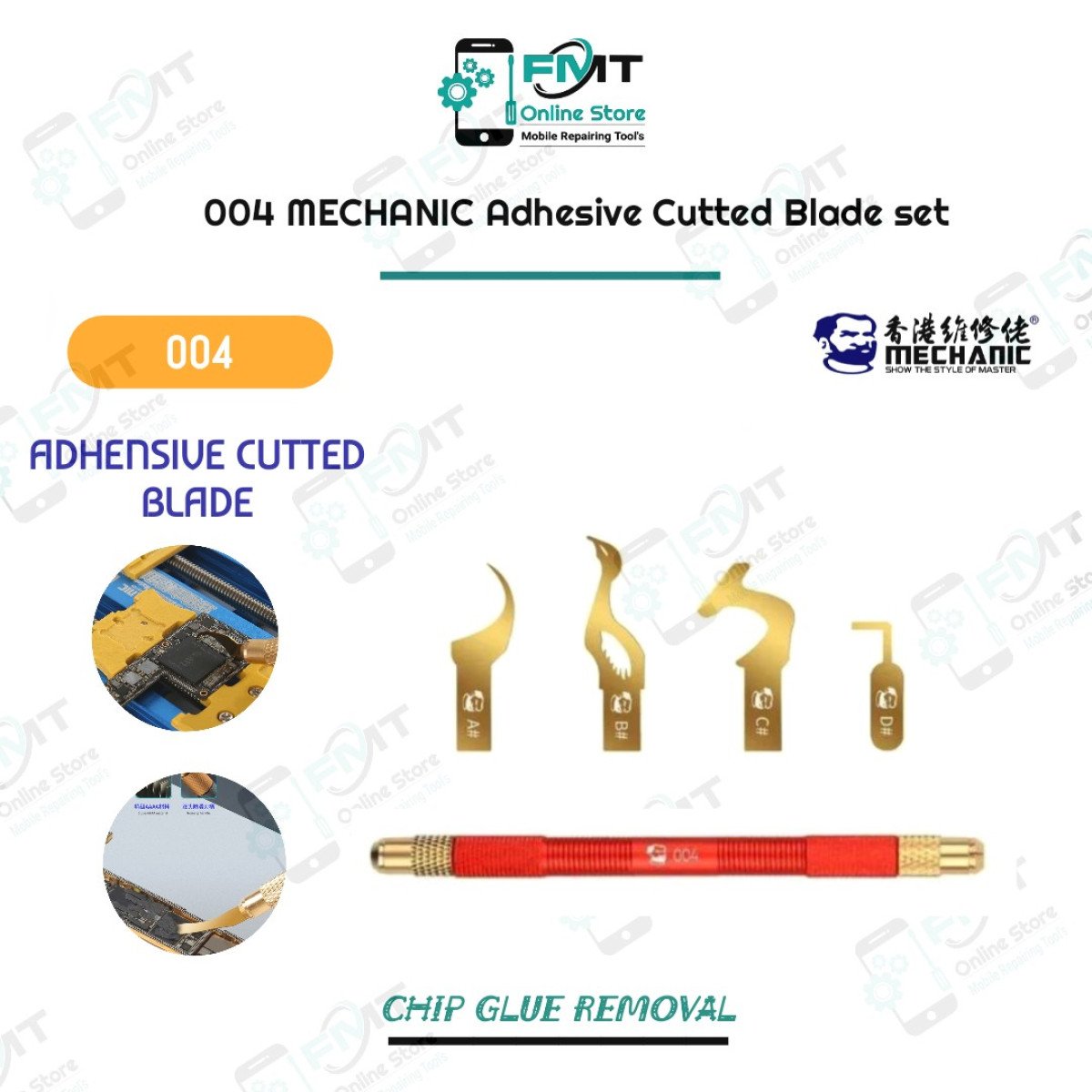 004 MECHANIC Adhesive Cutted Blade Set