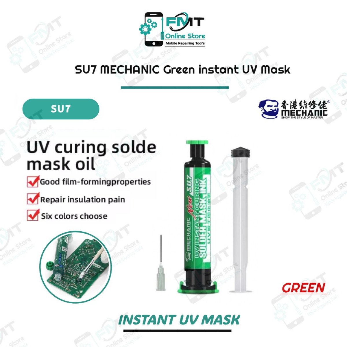 SU7 MECHANIC GREEN UV Instant Curing Solder Mask Ink