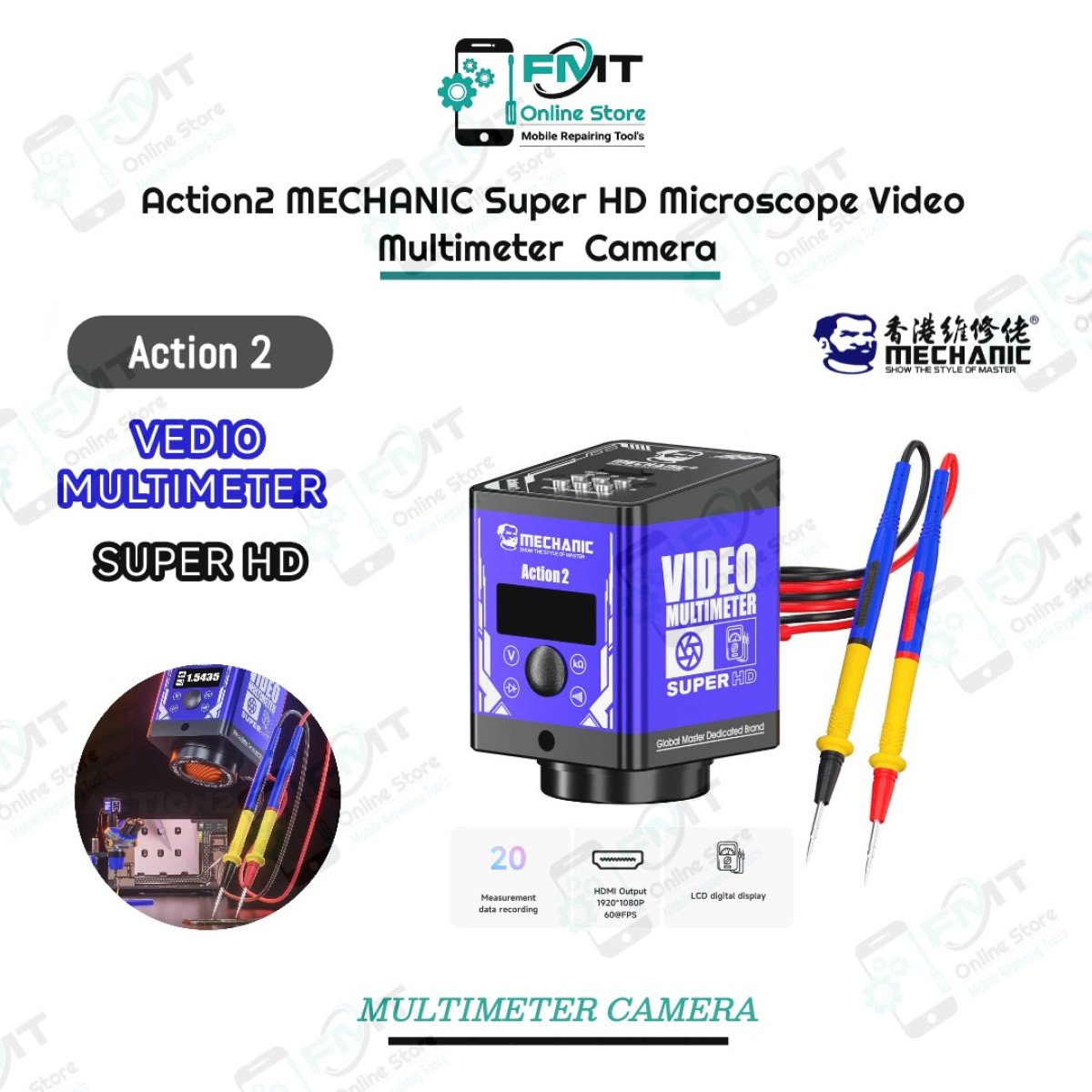 Action2 MECHANIC Super HD Microscope Video Multimeter Camera