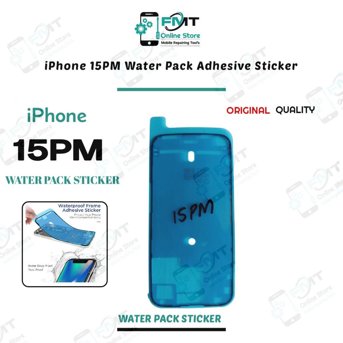 iPhone 15PM Water Pack Adhesive Sticker