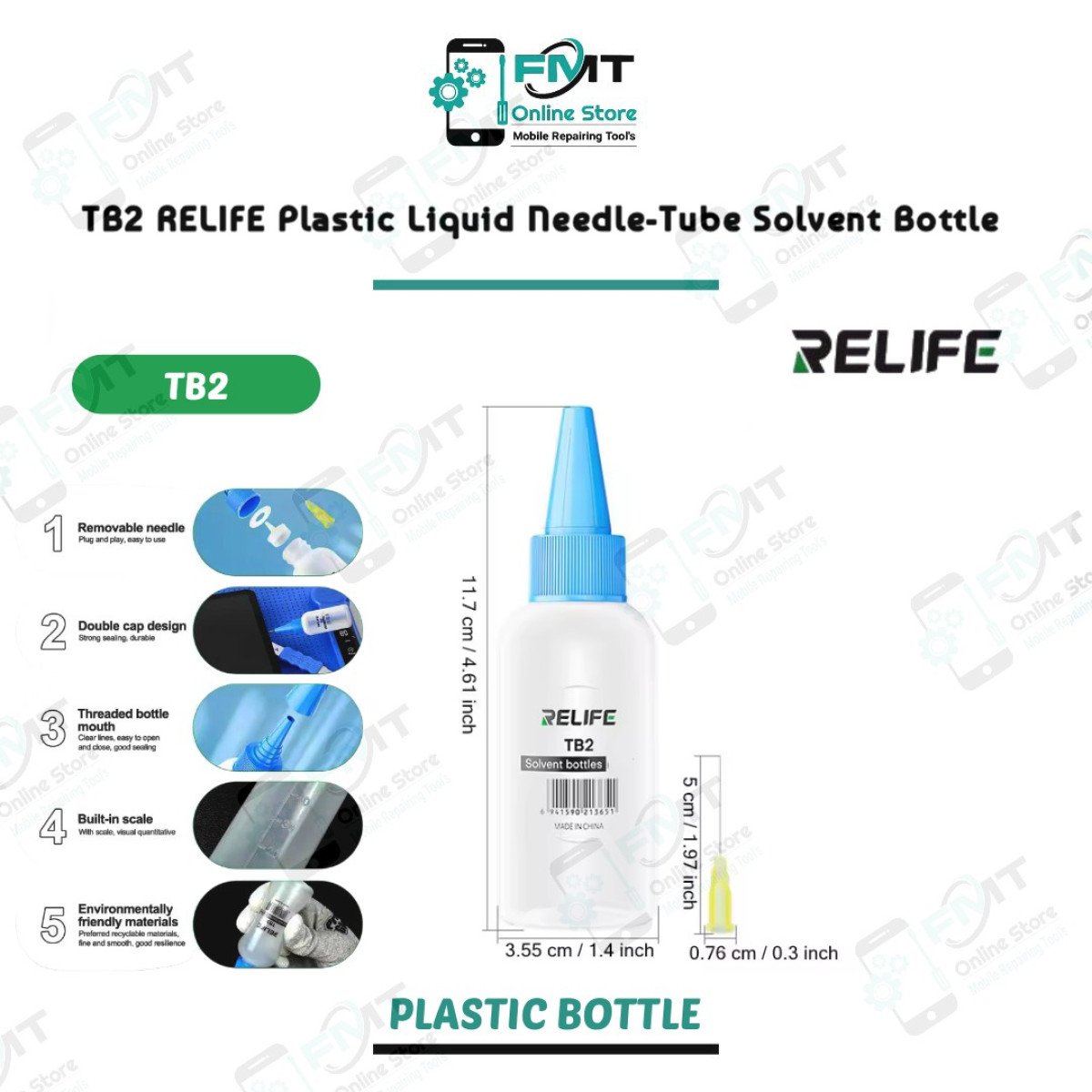 TB2 RELIFE Plastic Liquid Needle-Tube Solvent Bottle