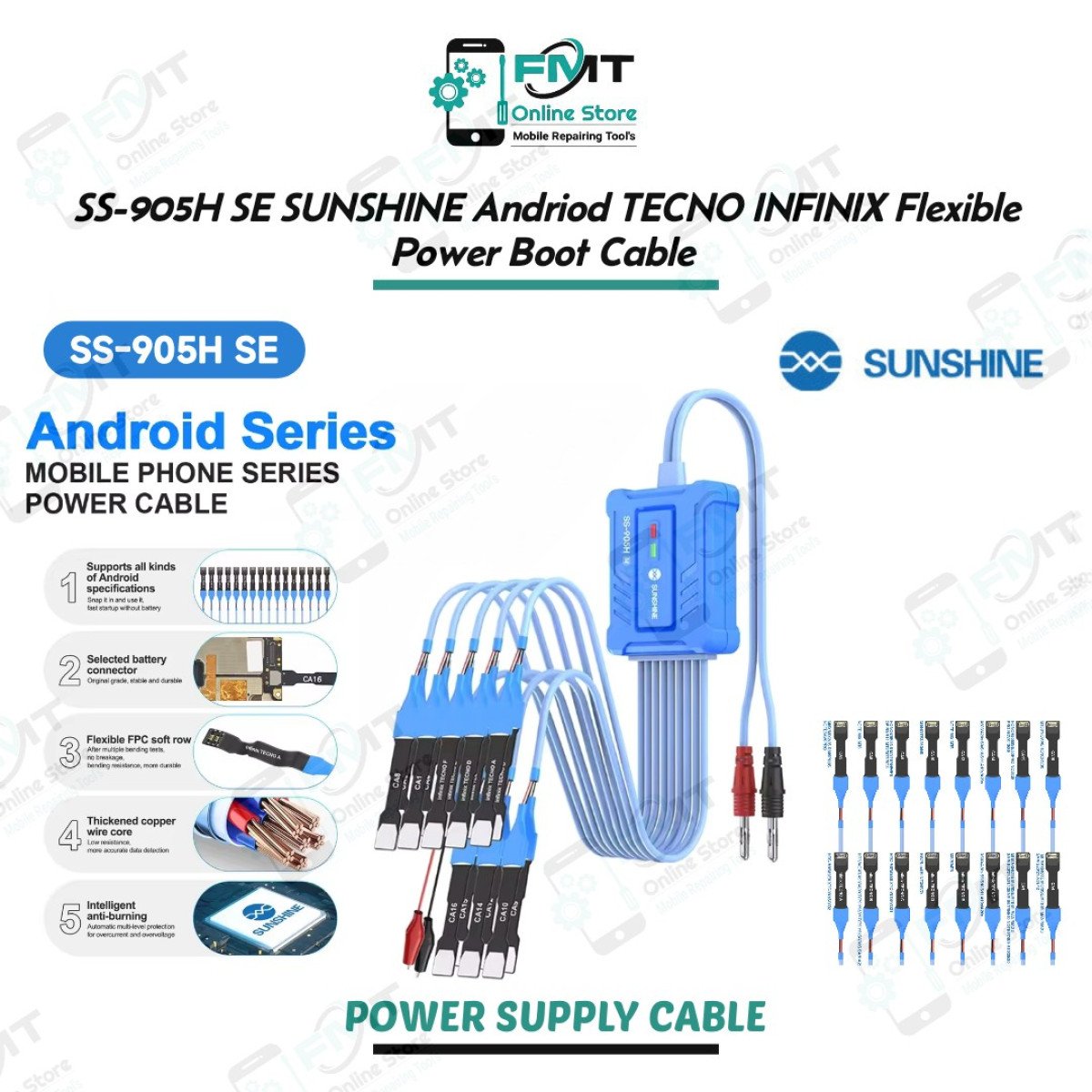 SS-905H SE SUNSHINE Andriod TECNO INFINIX Flexible Power Supply Cable