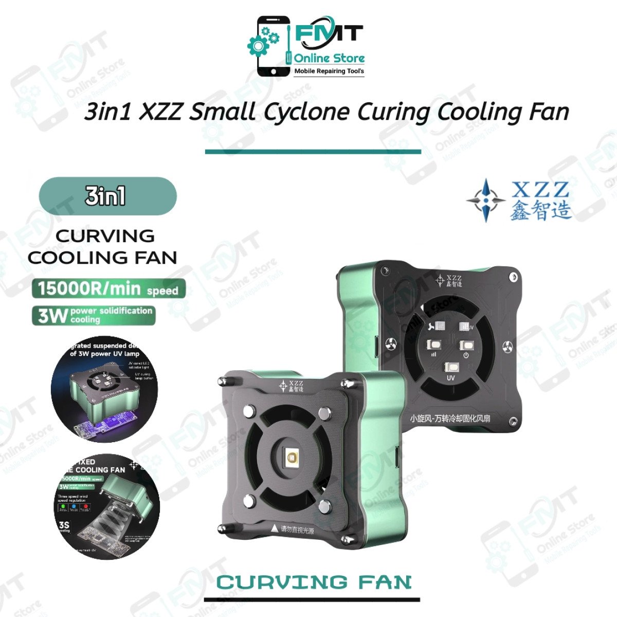 3in1 XZZ Small Cyclone Curing Cooling Fan