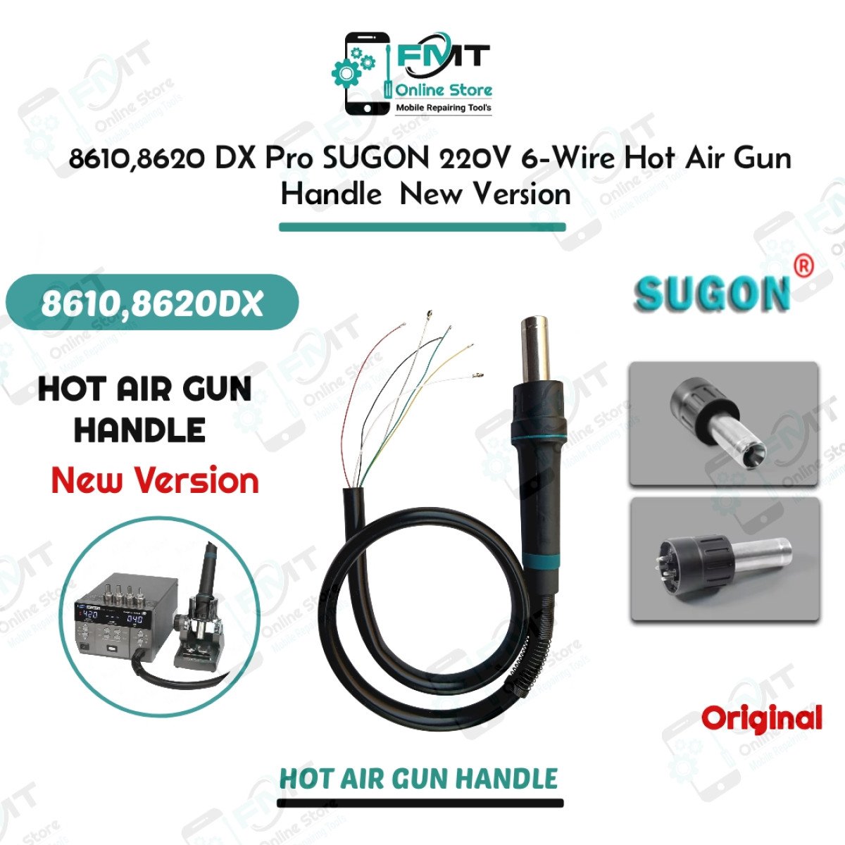 8610,8620 DX Pro 2025 SUGON 220V 6-Wire Hot Air Gun Handle