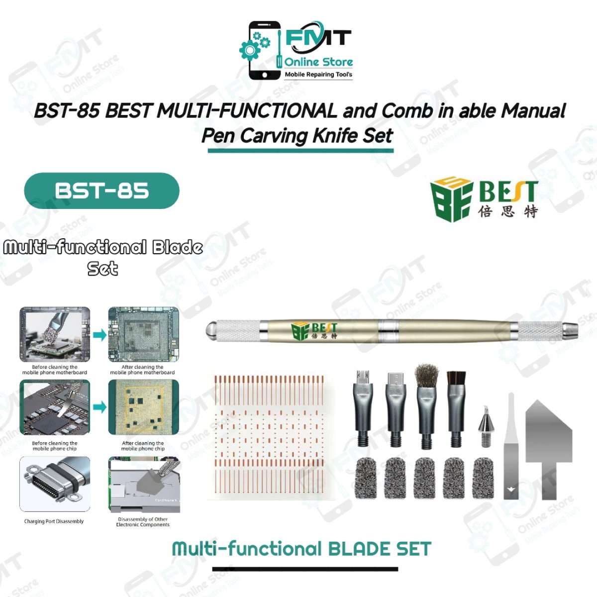 BST-85 BEST MULTI-FUNCTIONAL and Comb in able Manual Pen Carving Knife Set