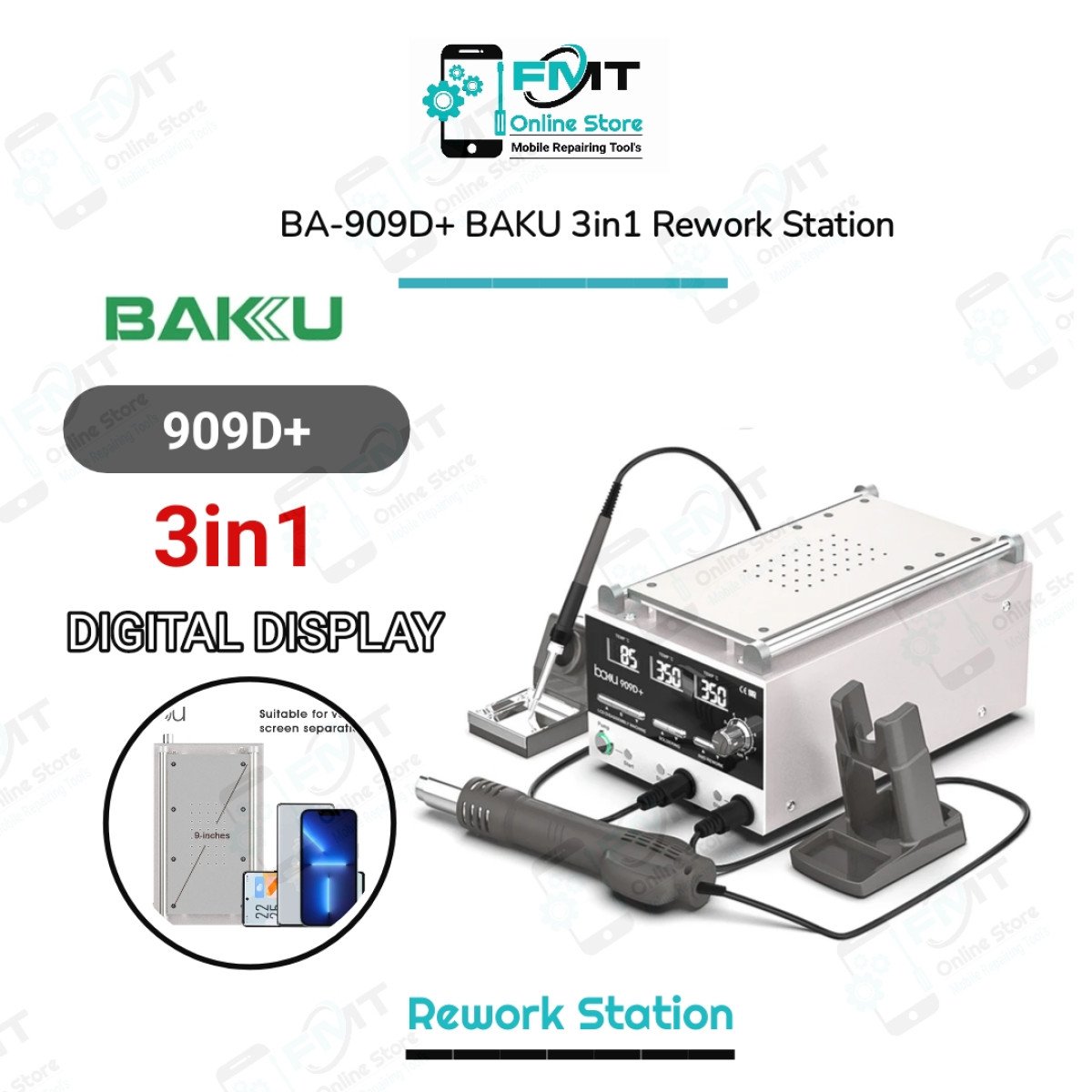 BA-909D+ Baku 3in1 Rework Station