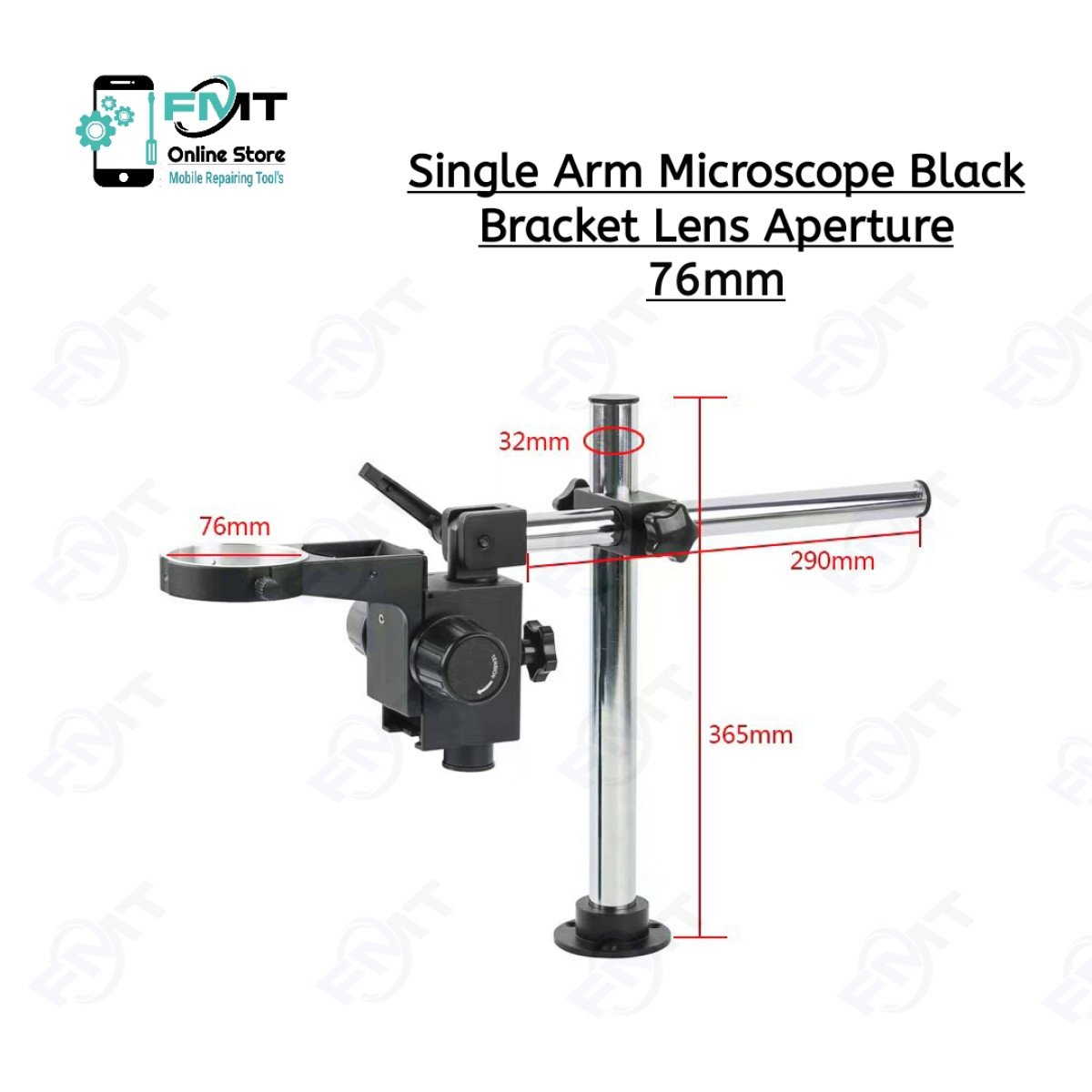 Single Arm Microscope Black Bracket