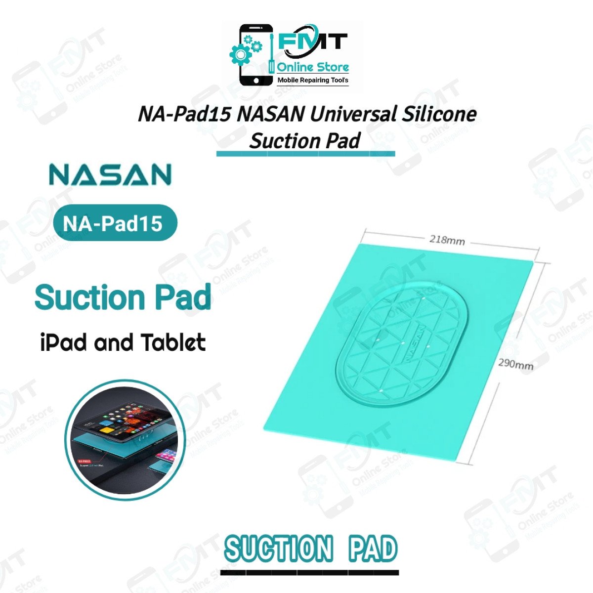 NA-Pad15 NASAN 12.9 inches Universal Silicone Suction  Pad For Tablet