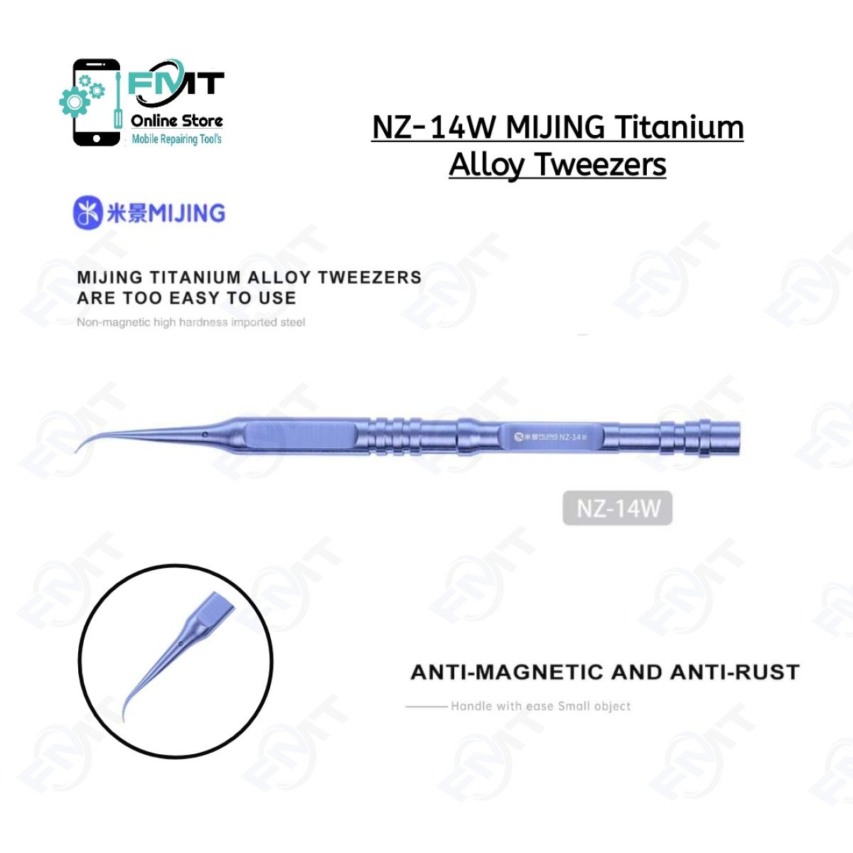 NZ-14W MIJING Bent TiTanium Alloy Tweezers